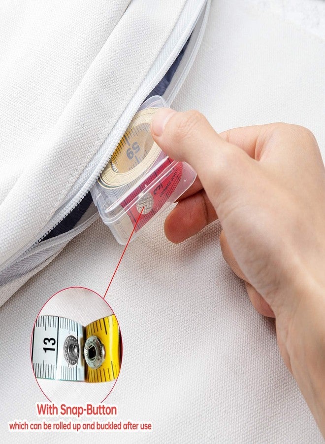 Jasol Tape Measure Measuring Tape for Body Fabric Sewing Tailor Cloth Knitting Home Craft Measurements,60-Inch/150-Cm Soft Multicolor Tape Measure, Tape Set with Snap Button Closure,dual Sided - Image 3